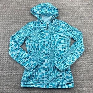 Merrell Opti-Wick Shirt Women Small S Teal Hoodie Running Jogging Gym Workout